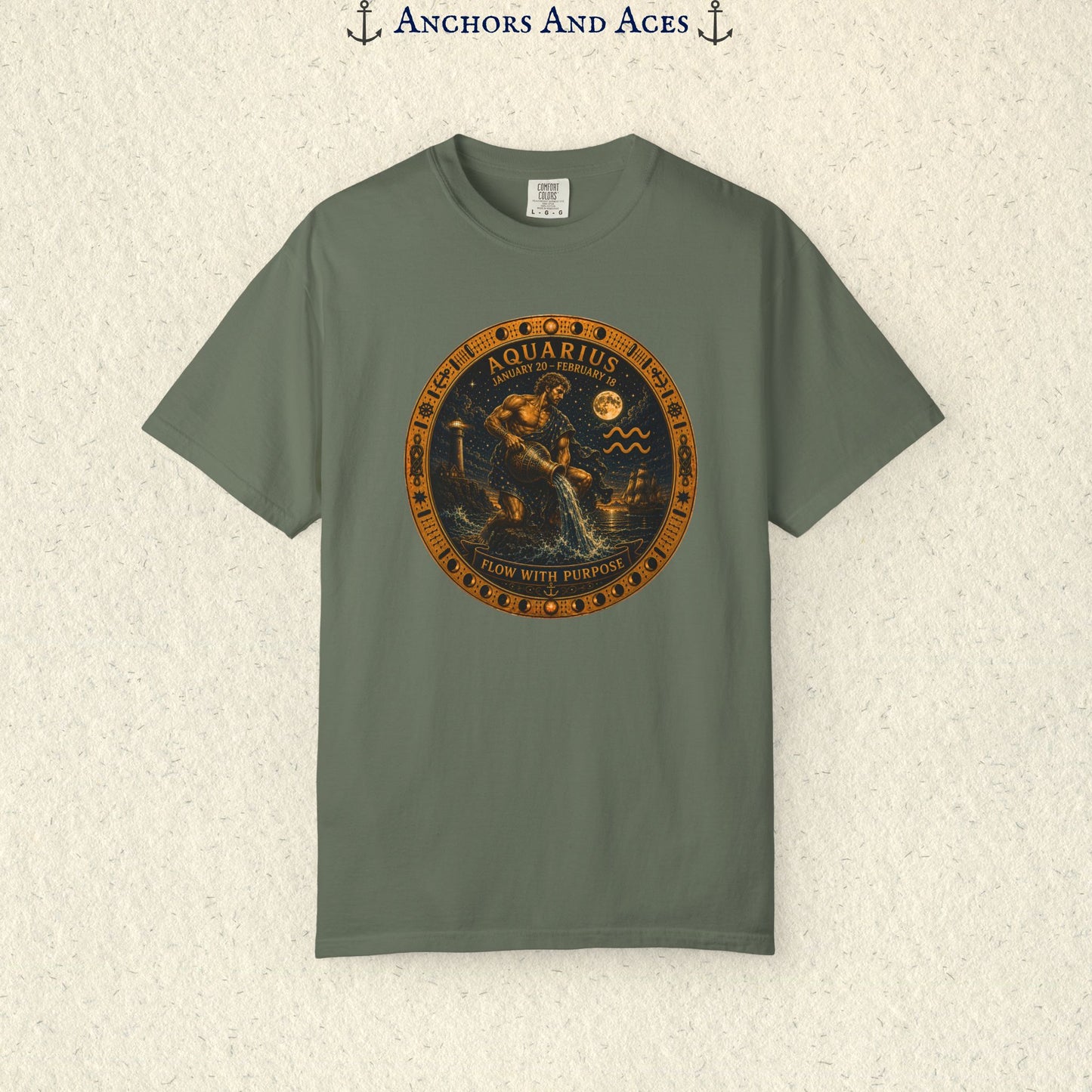 Celestial Seas Zodiac Tee | Aquarius - Flow With Purpose