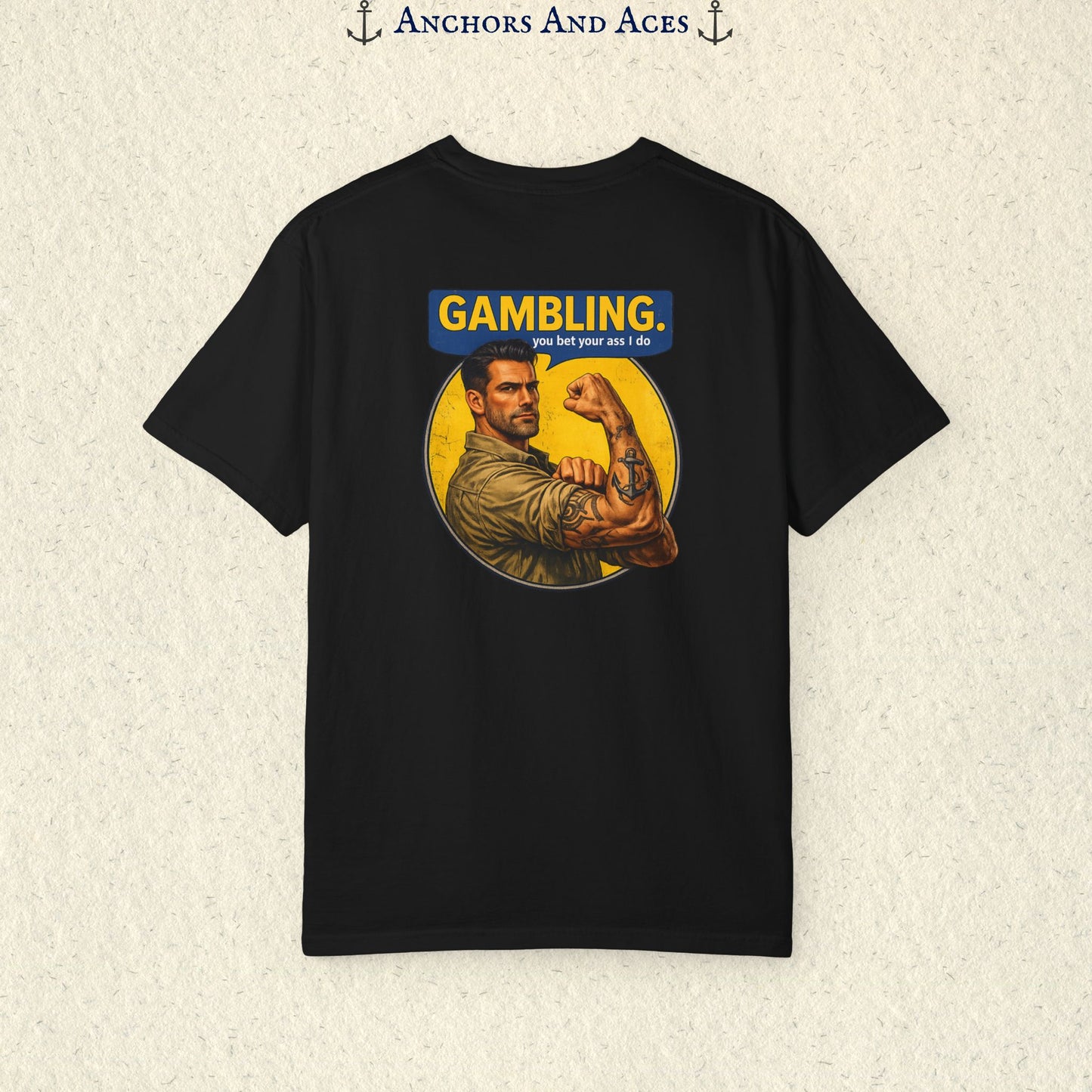Casino T-shirt | Retro Strongman Illustration - BACK IMPRINT