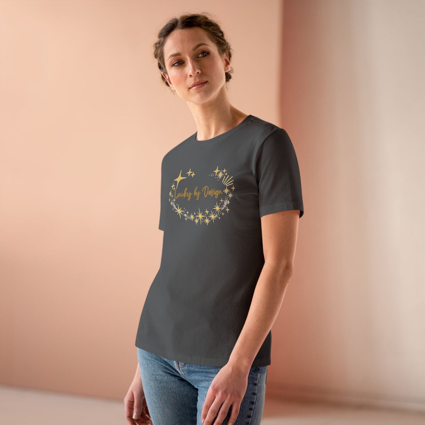 Lucky by Design T-Shirt | Gold Starburst Graphic Tee