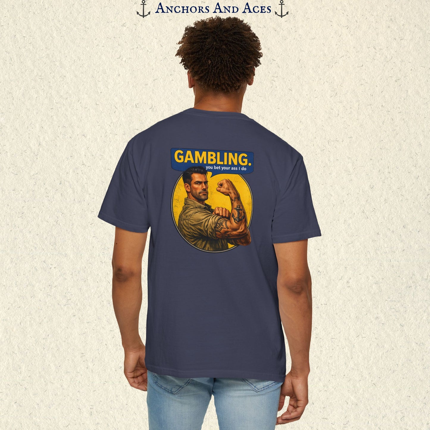 Casino T-shirt | Retro Strongman Illustration - BACK IMPRINT