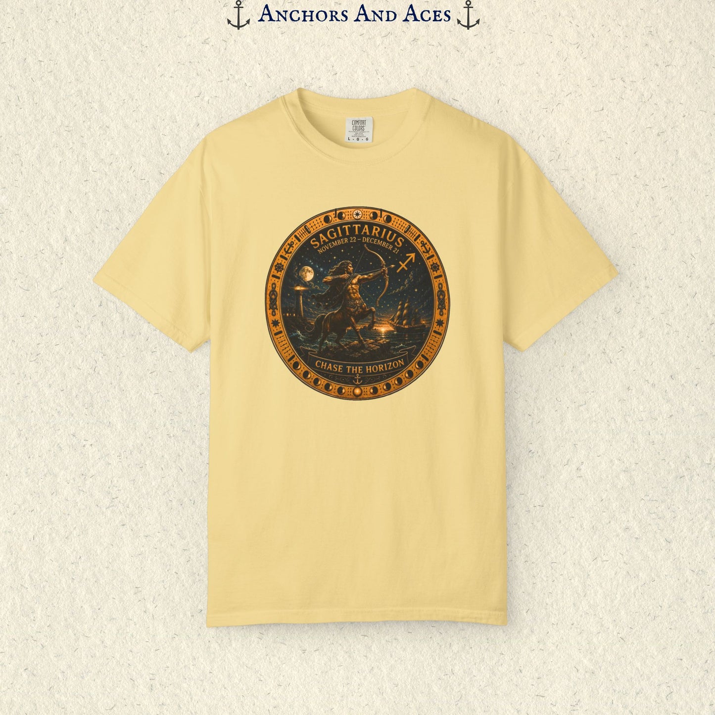 Celestial Seas Zodiac Tee | Sagittarius – Chase The Horizon