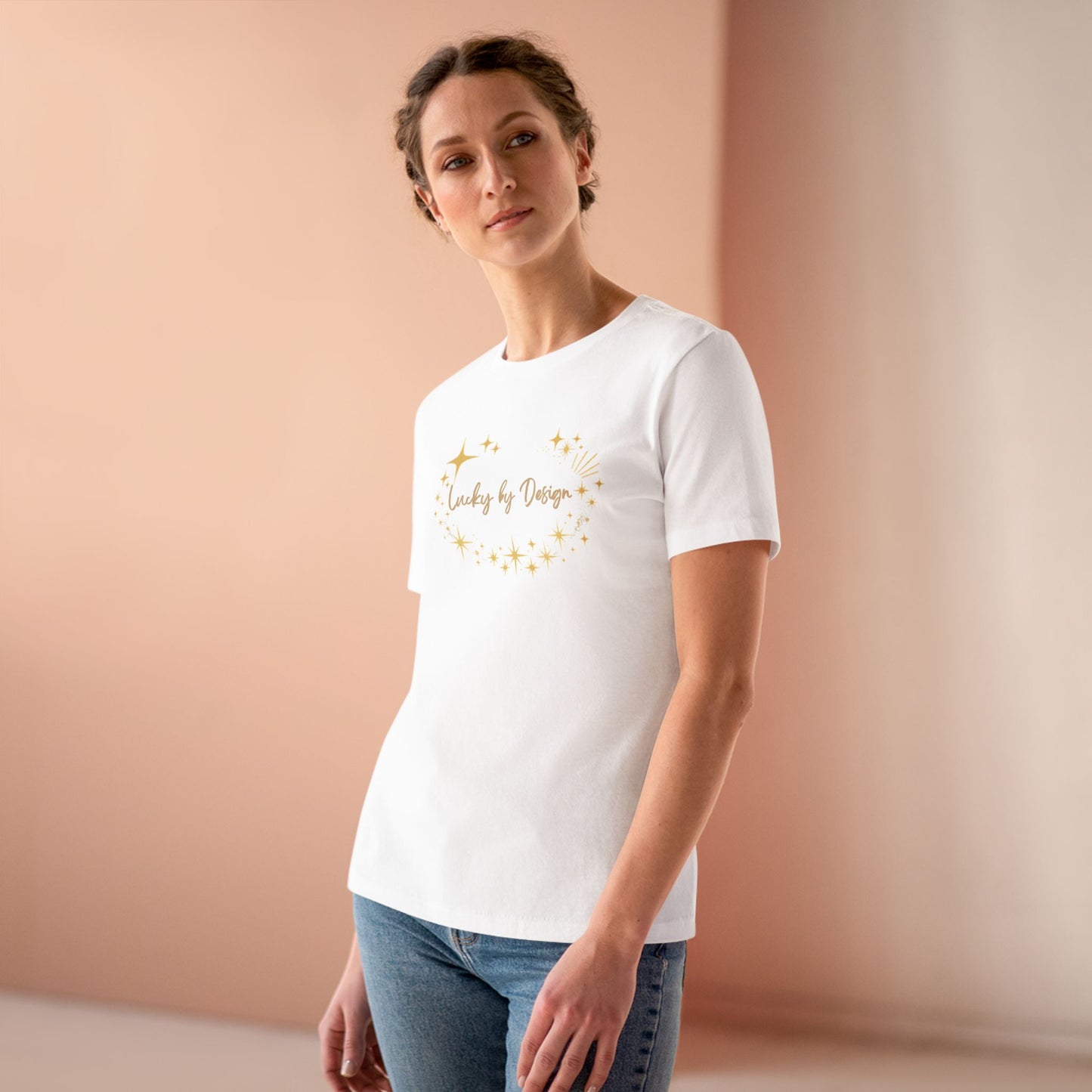 Lucky by Design T-Shirt | Gold Starburst Graphic Tee