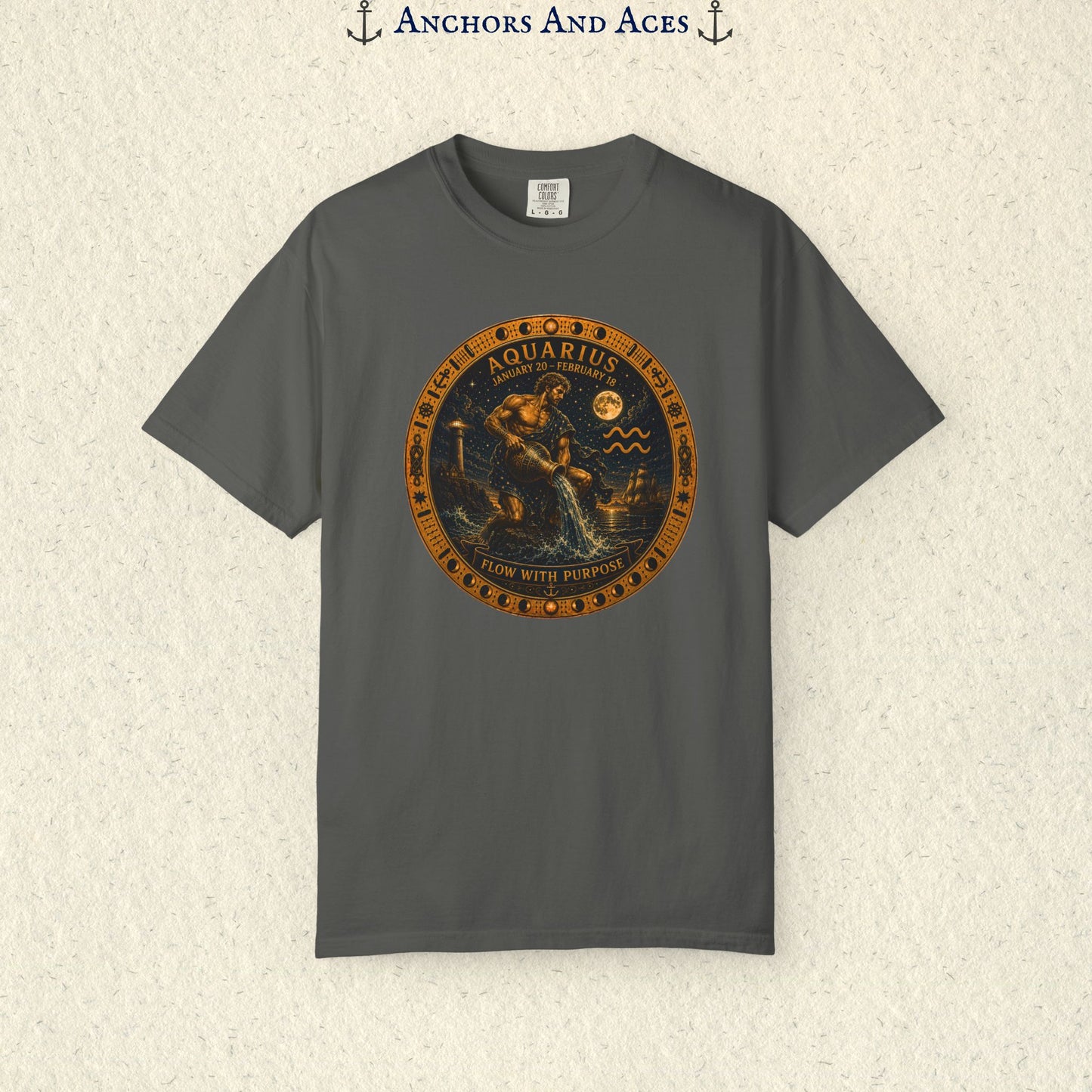 Celestial Seas Zodiac Tee | Aquarius - Flow With Purpose