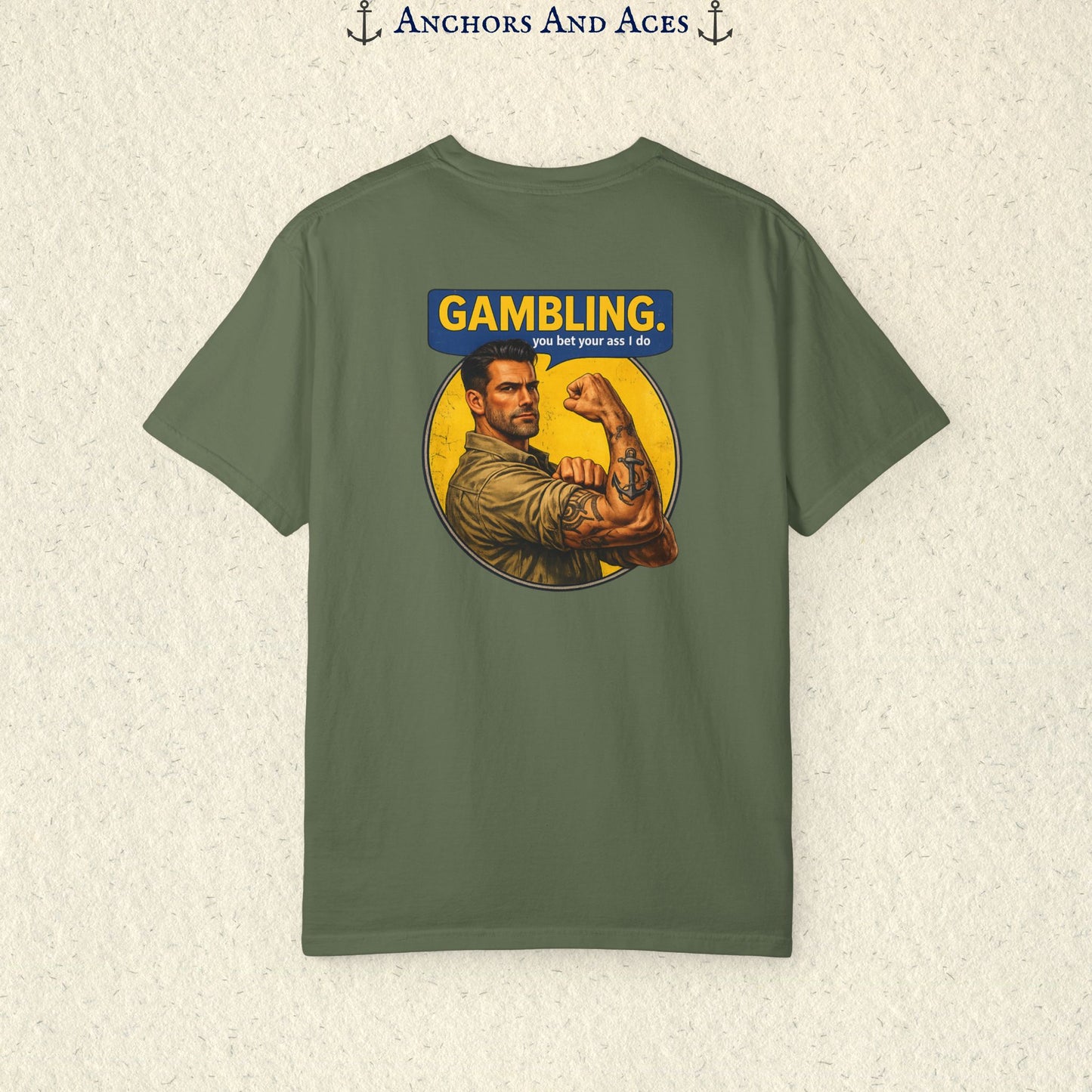 Casino T-shirt | Retro Strongman Illustration - BACK IMPRINT