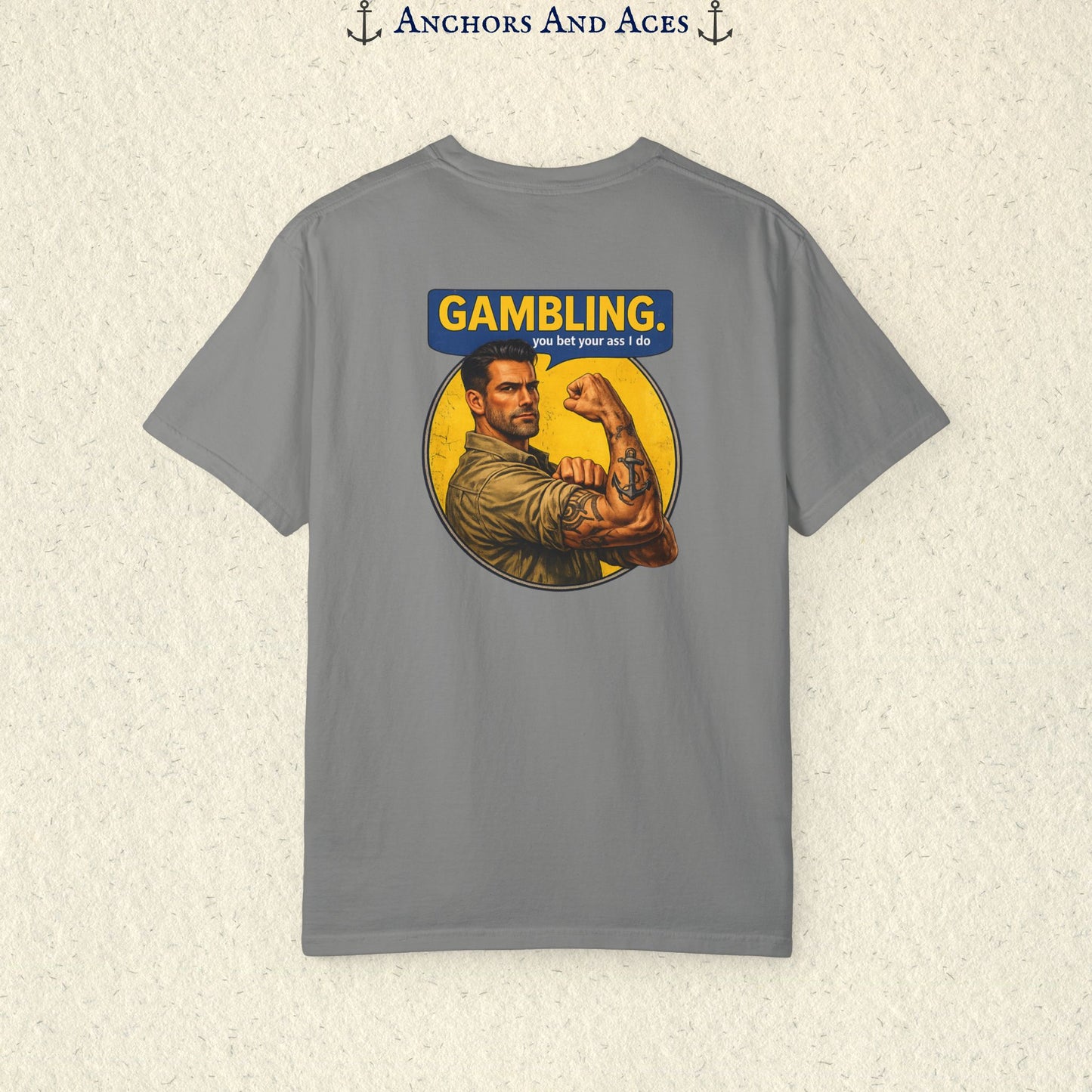 Casino T-shirt | Retro Strongman Illustration - BACK IMPRINT