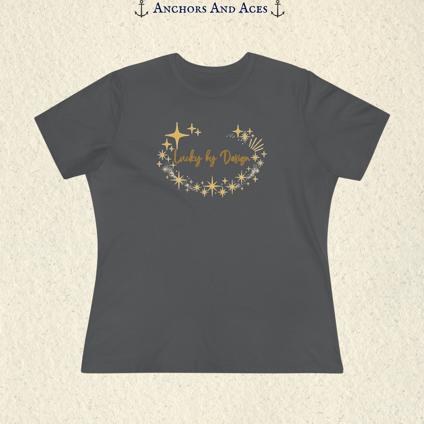 Lucky by Design T-Shirt | Gold Starburst Graphic Tee