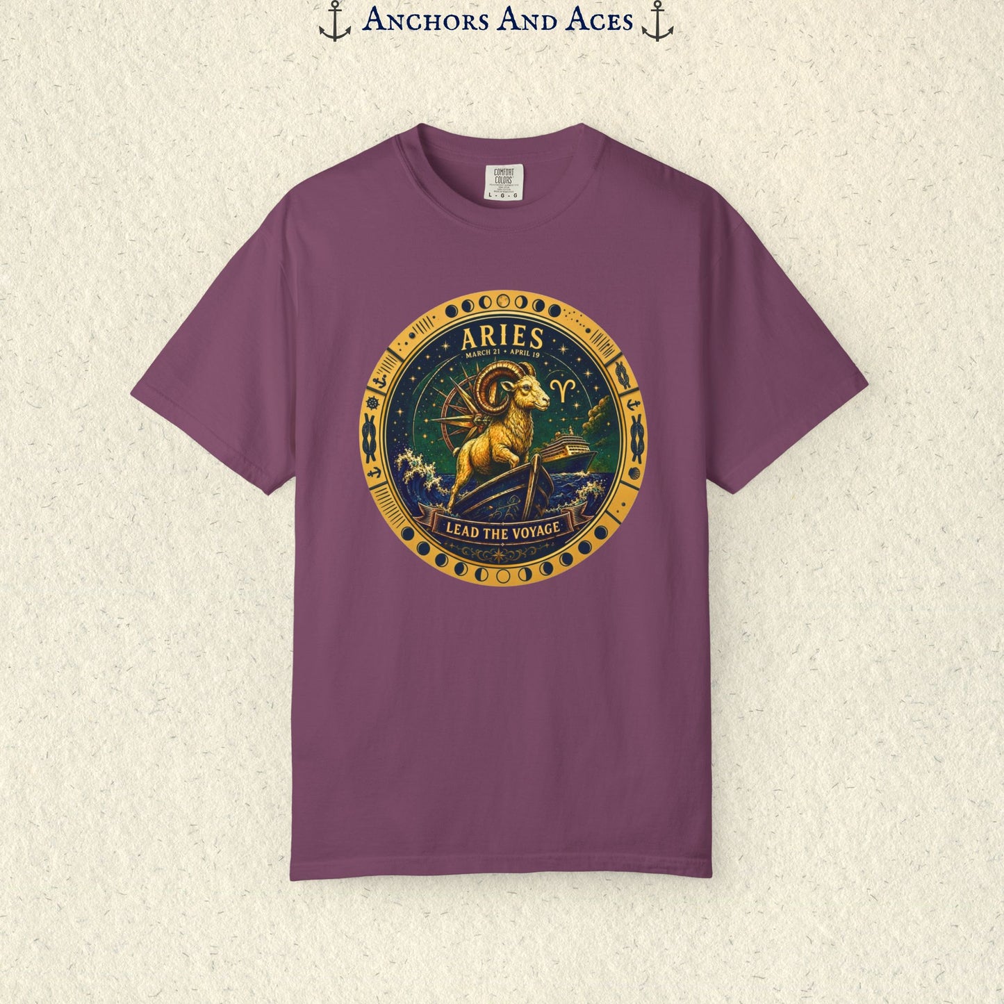 Celestial Seas Zodiac Tee | Aries – Lead the Voyage