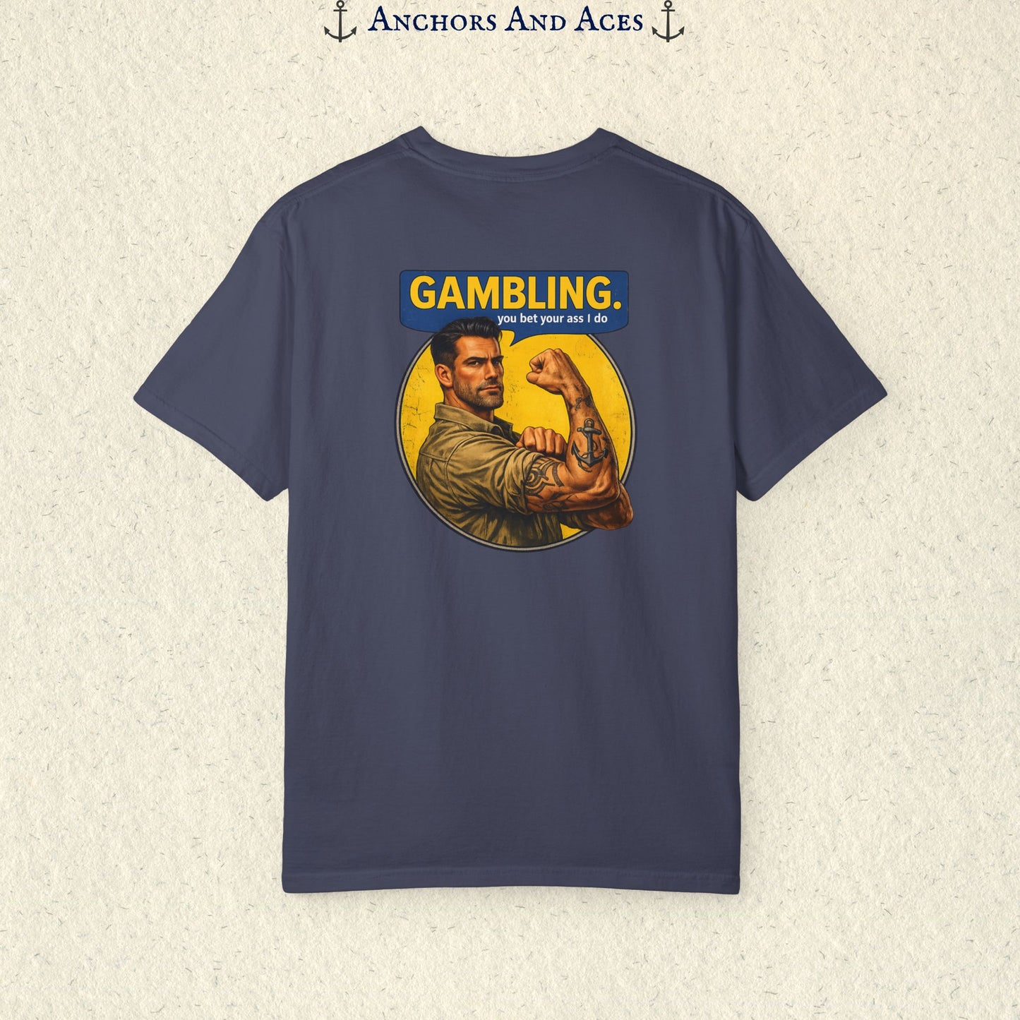 Casino T-shirt | Retro Strongman Illustration - BACK IMPRINT
