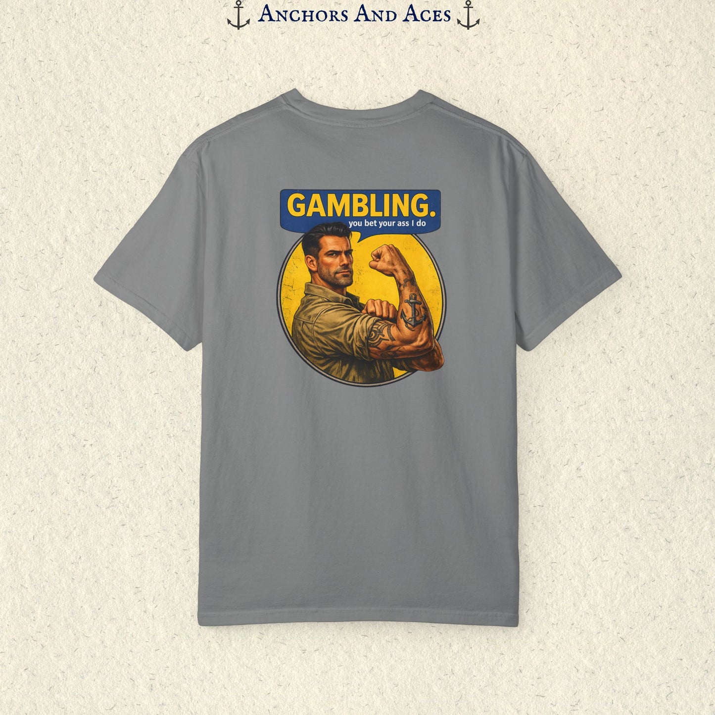 Casino T-shirt | Retro Strongman Illustration - BACK IMPRINT