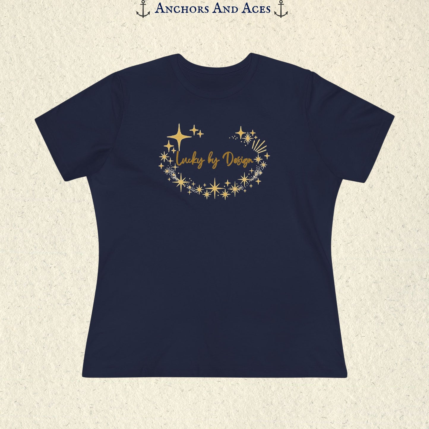 Lucky by Design T-Shirt | Gold Starburst Graphic Tee