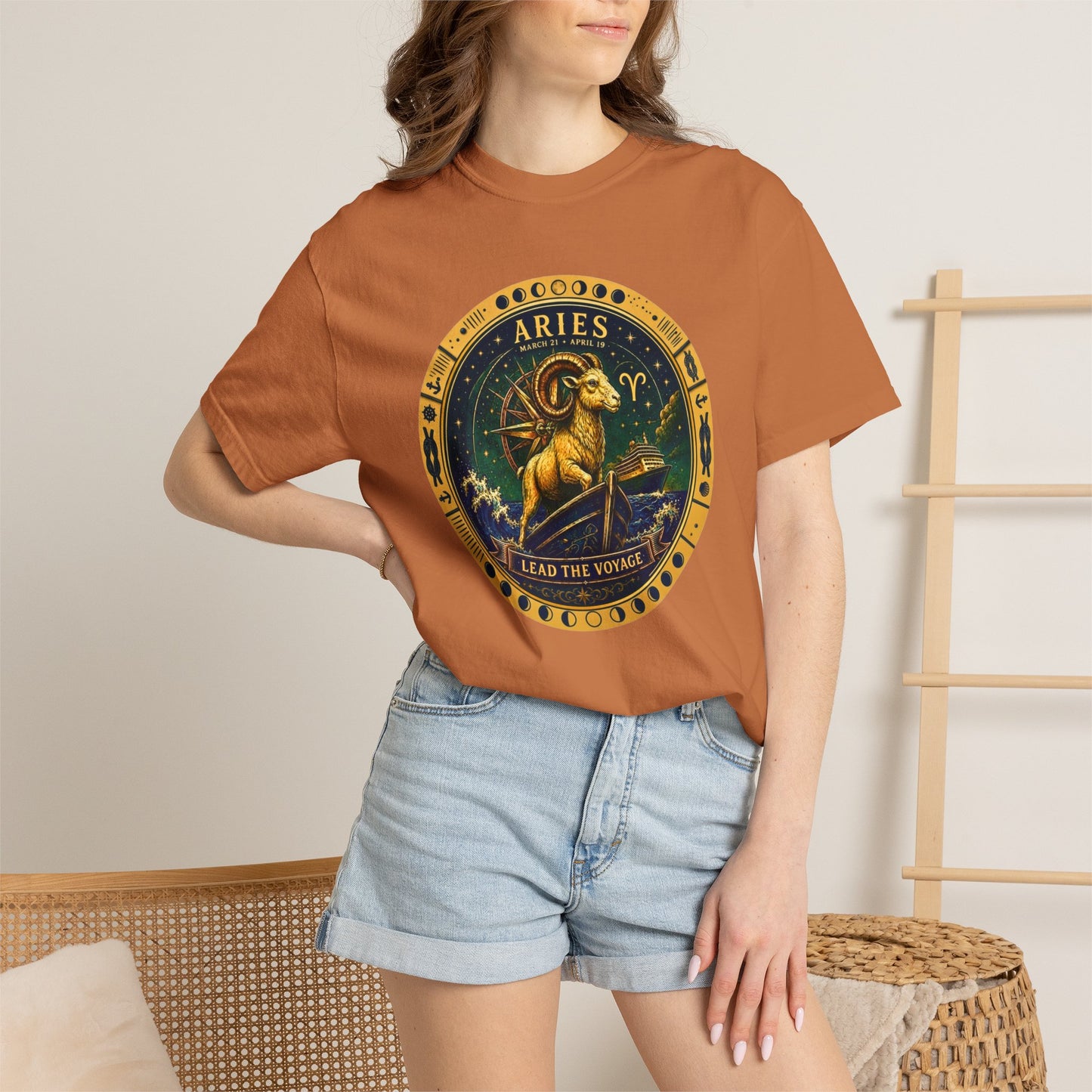 Celestial Seas Zodiac Tee | Aries – Lead the Voyage