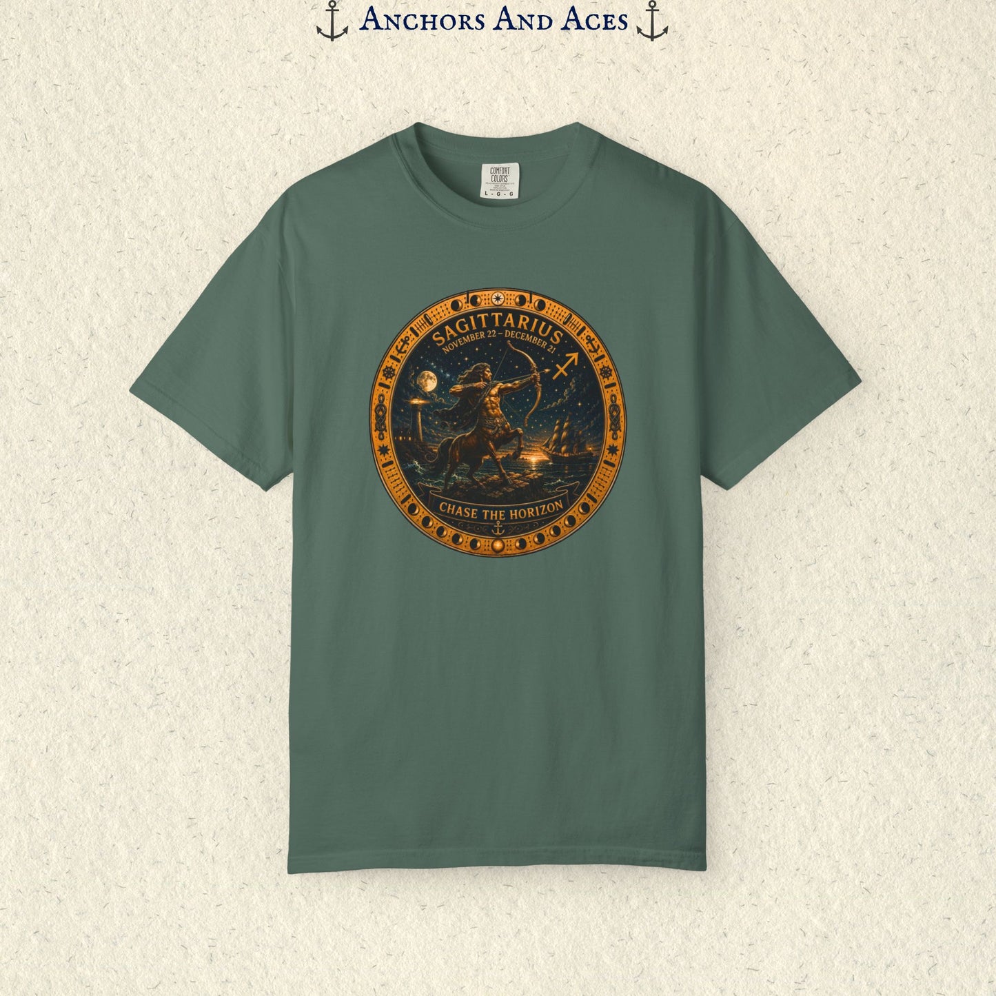 Celestial Seas Zodiac Tee | Sagittarius – Chase The Horizon