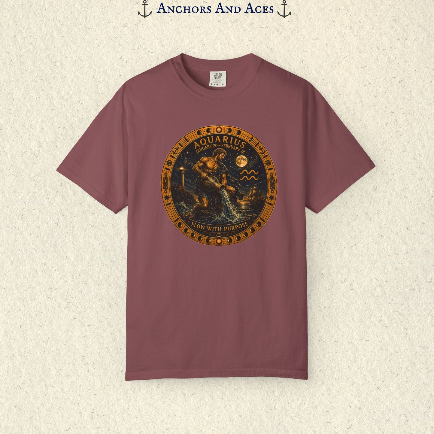 Celestial Seas Zodiac Tee | Aquarius - Flow With Purpose