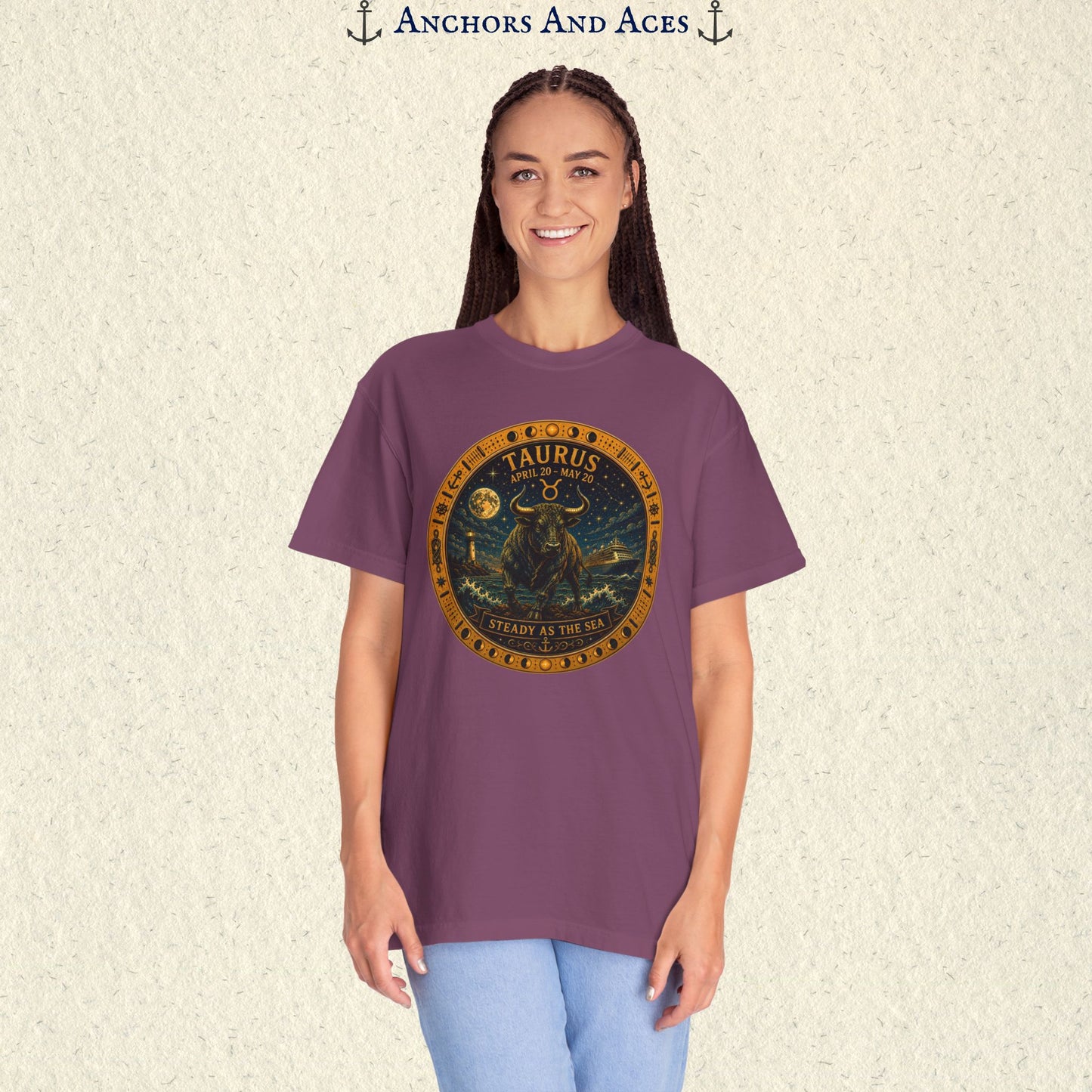 Celestial Seas Zodiac Tee | Taurus - Steady as the Sea
